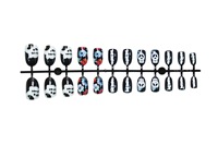 HYC-DY-552 Faux Ongles à Presser Halloween Crâne et Griffe Réutilisables Couverture Complète Design Gothique Luxe 24 Pièces