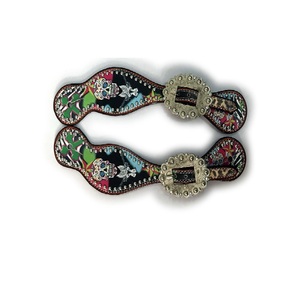 Correas de espuelas de caballo ecuestre occidental de calidad superior correas de espuelas de cuero indio correas de espuela occidental precio al por mayor - Product Image 1