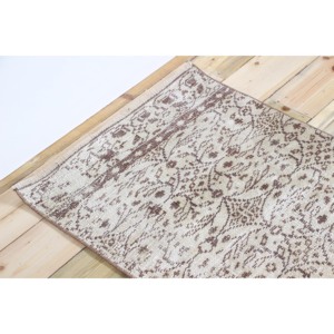 Alfombra Turca de Pasillo 2.2x10 pies (66x304 cm), Alfombra Vintage Verde con Diseño Floral - Product Image 5