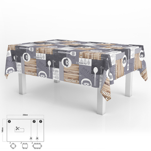 Mantel antimanchas de hule rectangular de 140 x 250 cm. Cuisin - Product Image 1