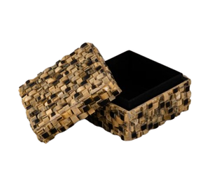 งานเรซินตกแต่งลายเพชรกล่องเครื่องประดับงานกระดูกสีดําและสีน้ําตาลขัดเงาโรงงานราคาโดยตรง - Product Image 2