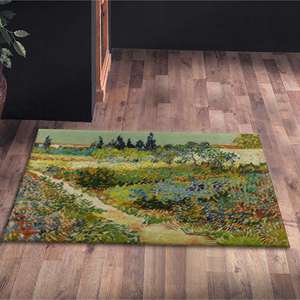 Colorful Flowers Printed <b>Rug</b> - Green, Colorful, View, Famous, <b>Cool</b>, Housewarming, Luxury, Nursery,Nonwoven Thin <b>Rug</b> - Product Image 4