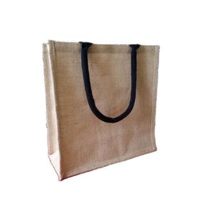 Custom Red <b>Jute</b> Burlap Hemp Grocery <b>Bag</b> Eco-Friendly Waterproof Shopping Tote Washable Feature Heat Transfer Logo for Beach Use - Product Image 1