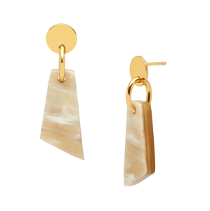 Water Buffalo Horn <b>Earring</b> with Brass Design Jewelry/ Bulk Horn Fashion <b>Earring</b> for Customized Size <b>Cheap</b> Price - Product Image 1