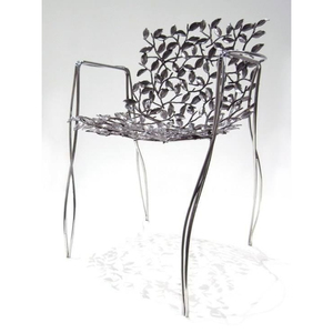 Chaises de luxe en métal de haute qualité plaqué or, design de feuilles de Ginkgo, fabrication indienne, aspect attrayant - Product Image 6
