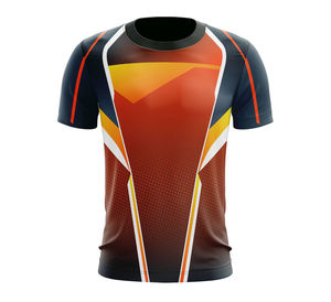 Impression par sublimation de haute qualité pour hommes 100% t-shirts d'entraînement de sport en polyester dernier tissu tricoté - Product Image 6