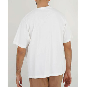 2025 nueva llegada calidad camiseta de los hombres logotipo personalizado moda liso teñido en blanco cuello redondo Top 100% algodón al por mayor - Product Image 3