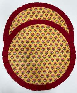 Valentine coeur forme indien main bloc Floral imprimé coton napperons mariage décor à la maison ou petite amie cadeau - Product Image 2