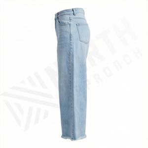 Best Quality Breathable Baggy Style Women's Denim Cargo Pants <b>Elastic</b> <b>Waist</b> Closure Summer Must Have Fashion Trendy Street Wear - Product Image 3