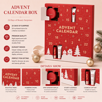 Calendrier de l'Avent Beauté Personnalisé 24 Jours, Boîte en Forme de Livre, Lamination Mate, Gaufrage, Écologique, Luxe, Rigide, avec Poignée, Sushi