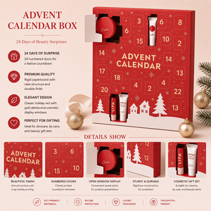 Boîte de calendrier de l'<span class=keywords><strong>avent</strong></span> pour soins de la peau personnalisée, vide, 24 jours, en carton robuste, emballage de Noël avec insert, du fabricant - Product Image 3