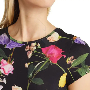 Camiseta de Verano para Mujer de Alta Calidad, 100% Algodón Tejido, Color Personalizado, Transpirable, Ecológica, Estilo Casual para Sublimación - Product Image 4