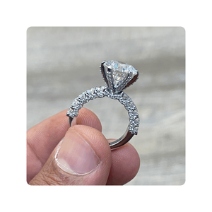 Bague de mariage en or 14KT avec 3.01 carats E VVS2 Lab Grown Diamond IGI Certified Elegant Bridal Jewelry - Product Image 6