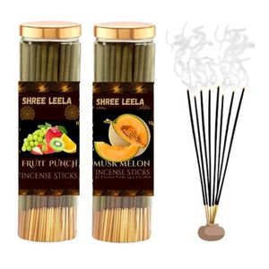 Shree Leela Agarbatti para Pooja fruitpunch y muskmelon Pack de 2 varitas de incienso natural con aceites esenciales - Product Image 1