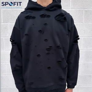 Sweat à capuche numérique surdimensionné de qualité supérieure pour l'hiver, hommes et femmes, vente en gros, tissu double couche délavé, streetwear - Product Image 5