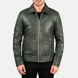Wholesale Genuine Leather <b>Jacket</b> Men's Winter Stand Collar Front Logo <b>Heated</b> Breathable Customizable - Product Image 3