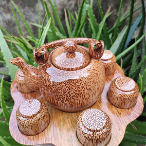 Wholes-taza de té de madera de coco hecha a mano, estilo Vintage de coco Natural a 99GD - Product Image 2