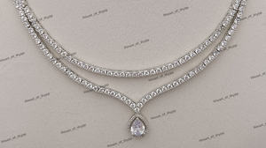 Conjunto de Collar de Plata con Diamante Moissanita, Colgante de Plata con Forma de Gota de Pera con Pendientes a Juego, Brillante y Elegante para Fiestas - Product Image 2