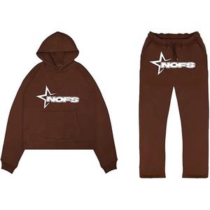 Ensemble de survêtement de sport pour garçons, style streetwear hip-hop, jogging personnalisé tendance, imprimé en coton molletonné épais - Product Image 3