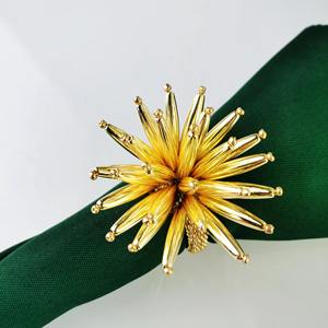 Vente chaude Fantastique Table Top Or Fleur Serviette Anneau À La Main Décoration Porte-Serviettes - Product Image 2