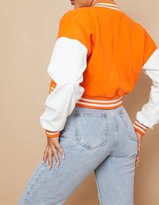 Women's Custom Letterman Baseball Varsity <b>Jacket</b> Fall Winter Quilted Breathable Wool <b>Lining</b> Embroidered Eco-Friendly OEM - Product Image 6