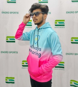 Sudadera de jersey con diseño de degradado rojo con estampado personalizado Sudadera con capucha de tela polar con bolsillo de invierno con patrón 3D Sudaderas con capucha serigrafiadas - Product Image 3