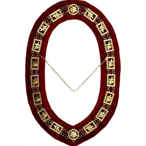 Collier de chaîne d'arche royale maçonnique Regalia Logo personnalisé or/argent rouge brodé 3D personnalisé en gros étui gratuit inclus - Product Image 1