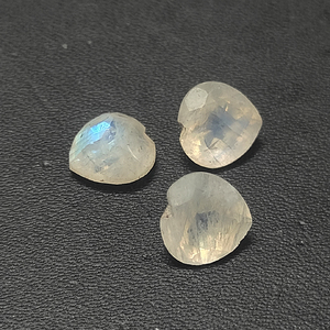 3 Pcs Natural Rainbow Moonstone 9x9mm Heart Shape Facet 6.95 Cts Lot Iroc Sales Moonstone with Fire Loose Gemstones Cut US $6.35 - Product Image 6