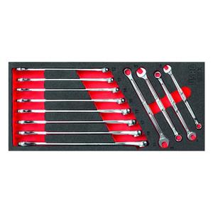 Jeu de clés à douille combinées bicolores assorties Usag, 12 pièces - Product Image 1