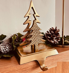 Soporte de calcetín de Navidad con acabado dorado para decoración del hogar de varios tamaños, decoración navideña, productos festivos - Product Image 5
