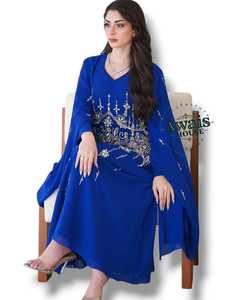 ชุดอาบายะสองชิ้นแบบดั้งเดิมของชาวมุสลิม ประดับด้วยลูกปัดและงานปักอย่างเรียบง่าย แต่หรูหรา ได้แรงบันดาลใจจากดูไบ พร้อมเครื่องประดับ - Product Image 2