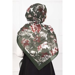 Série de châles légers en mousseline à motifs floraux émeraude, foulards hijab en coton, modal, rayonne, polyester et bambou - Product Image 3