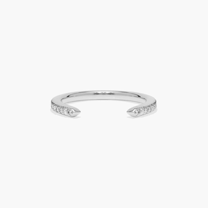 Anillo abierto elegante para mujer, chapado en oro de 10K con piedras de ajuste de puntas de moissanita cortadas, anillo de boda clásico delicado para fiestas - Product Image 4