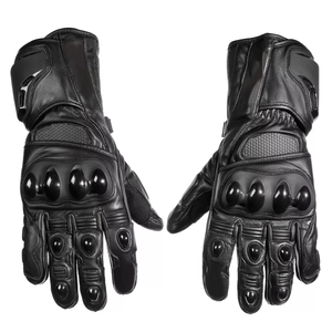 Guantes de moto de cuero para nudillos duros Guantes de moto de estilo guantelete de longitud completa Guantes de moto de cuero para carreras de autos - Product Image 1
