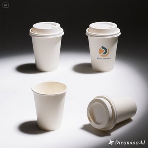 Gobelet en papier personnalisé écologique avec couvercle 8 oz 100 paquets jetables et élégants - Product Image 4