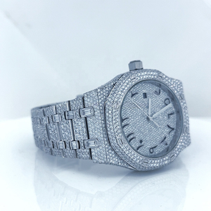 Reloj de Lujo con Diamantes Moissanite VVS, Estilo Hip Hop Unisex, Correa de Acero Inoxidable de 20 mm, Movimiento MIYOTA, Resistencia al Agua de 3 BAR - Product Image 2