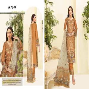 Colección Ramsha Vestidos de gasa de lujo de 3 piezas Ropa India pakistaní para fiestas de boda y festivales Venta de Eid en - Product Image 3