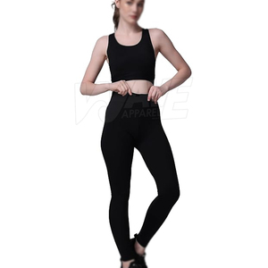 Conjunto de Yoga de 2 Piezas para Mujer, Personalizable, Resistente, Transpirable, de Spandex/Poliéster, Cintura Elástica, Estampado Frontal - Product Image 1
