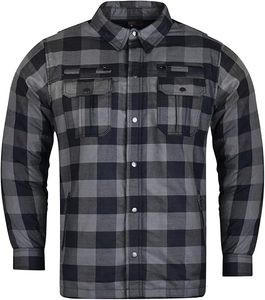 Chemise en flanelle doublée coupe-vent pour l'hiver, pour les motards, équipement de protection pour moto pour hommes - Product Image 3