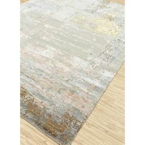 Tattvam LRB-9032 Ivory Hand Knotted Wool & Bamboo Silk Rug Abstract Pattern for Home Use - Product Image 2