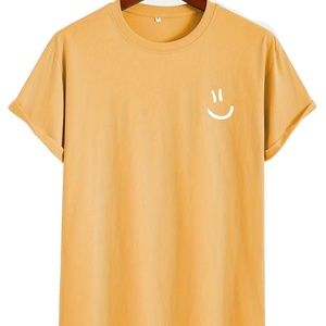 Nouveau design, qualité de luxe, 100% coton, coupe classique, légèrement tombante aux épaules, t-shirt homme uni respirant et écologique - Product Image 1