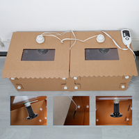 Grande boîte de couvaison pour poussins, boîte de couvaison en carton ondulé pour poulets, avec 2 lampes chauffantes pour poussins, canards, cailles, hamsters