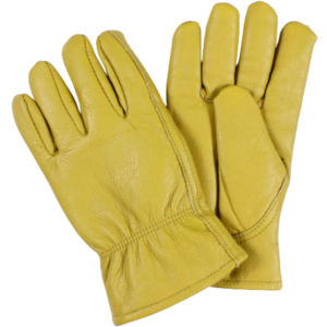 ถุงมือขับรถหนังแพะแท้คุณภาพพรีเมียม กันลื่น ระบายอากาศได้ดี ยืดหยุ่น ถุงมือทำงานเพื่อความปลอดภัยในอุตสาหกรรม ถุงมือหนังผสมผ้าฝ้าย - Product Image 5