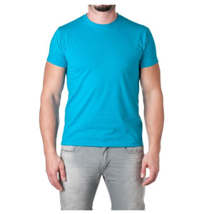 T-shirt tricoté à motif uni pour homme, poids lourd 220 grammes, polyester/coton, impression par transfert thermique, manches courtes, logo personnalisé - Product Image 5