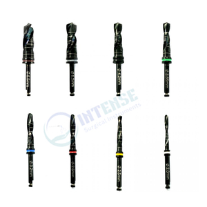 Kit de forets dentaires chirurgicaux électriques de haute qualité, 8 pièces, revêtement en titane noir, outils d'implantation chirurgicale certifiés CE, buccal - Product Image 5