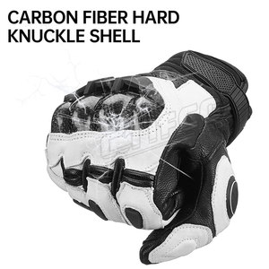 Gants de moto de course pour hommes à doigts entiers, technologie tactile, équipement de moto en cuir protecteur pour le sport, le cyclisme en ligne - Product Image 4