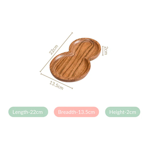 Plato para servir de madera de Acacia seguro para alimentos hecho a mano, cuenco con acabado Natural pulido, forma clásica de ocho cacahuetes, fiestas para servir aperitivos - Product Image 5