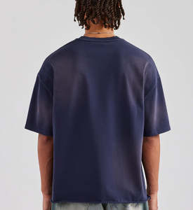 2025 haute qualité 100% coton lavage à l'acide t-shirt poids lourd hommes personnalisé blanc pierre lavé Vintage recadrée t-shirt - Product Image 3