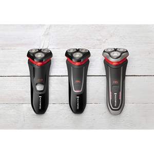 Afeitadora Eléctrica Rotativa para Hombre, Negra y Roja, Funciona con Batería, Diseño Ergonómico, Resistente al Agua IPX7, Lavable, Repuesto para Afeitar la Cara - Product Image 3