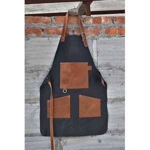 Tablier sans manches en cuir de LAN-0189 qualité personnalisé barbier artisan bavoir de cuisine durable avec logo personnalisé - Product Image 4